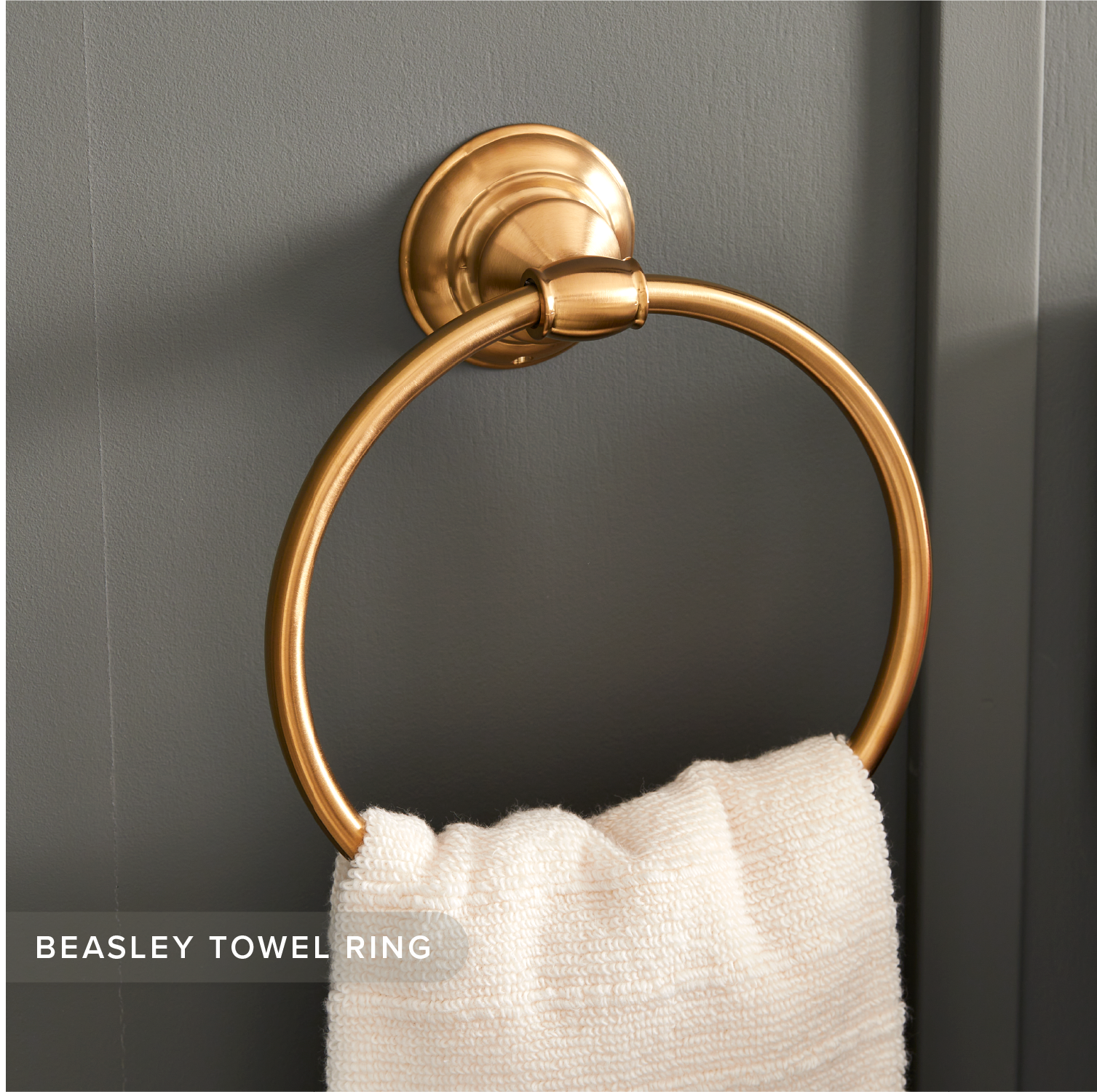 Beasley Towel Ring - Brushed Gold