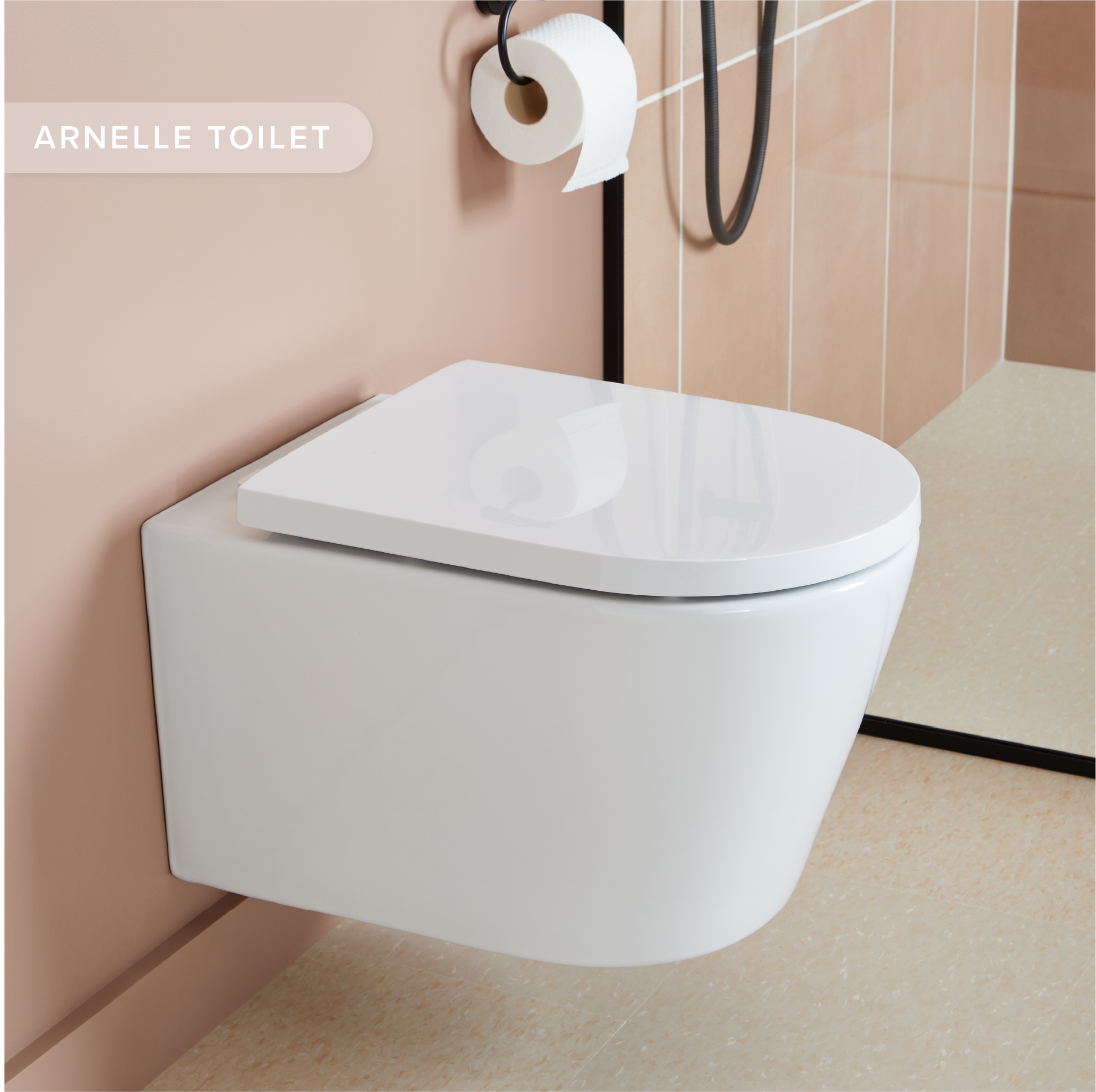 Arnelle Dual-Flush Wall-Mount Elongated Toilet - Brushed Gold Finish