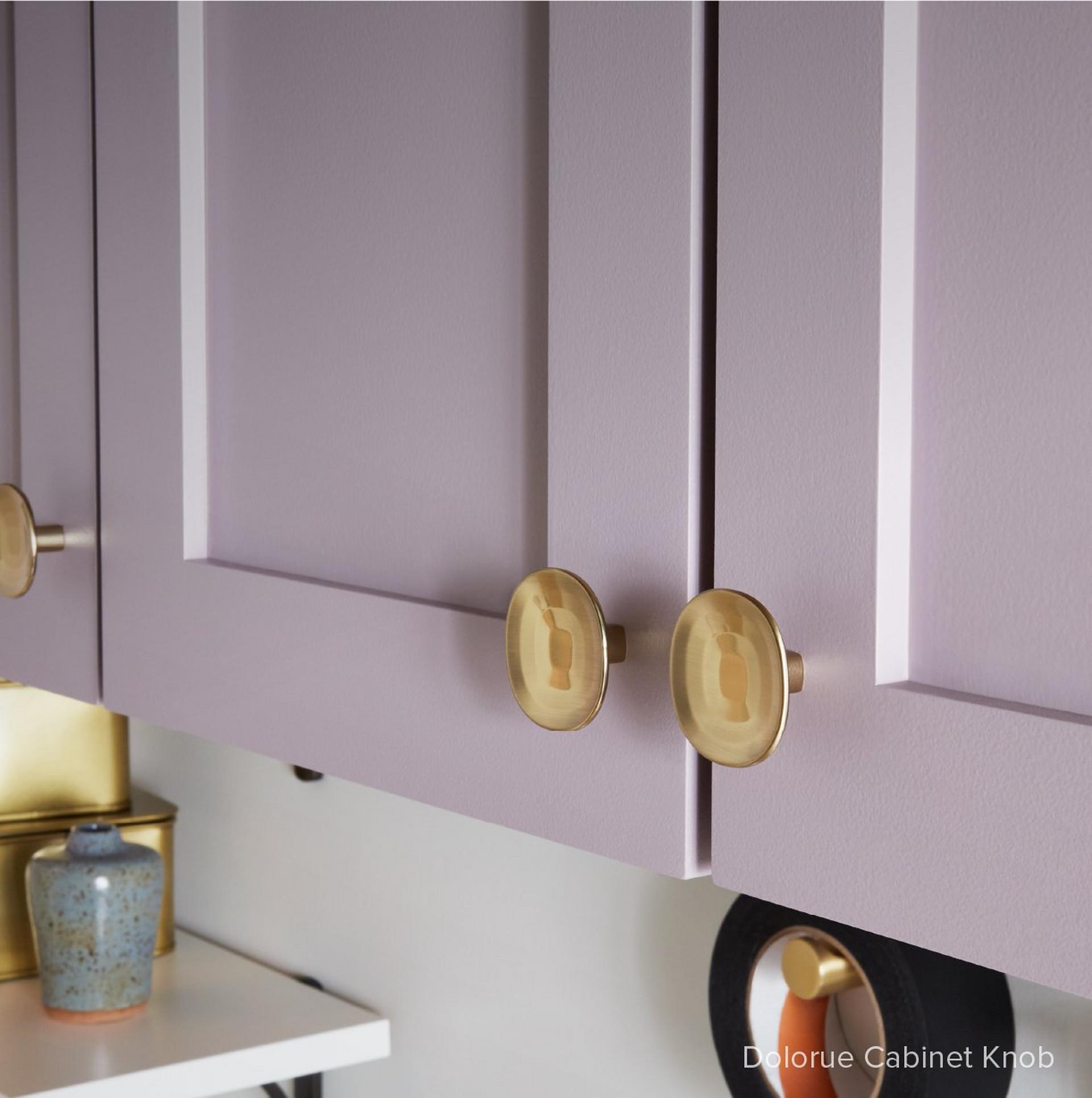 Dolorue Cabinet Knob in Satin Brass