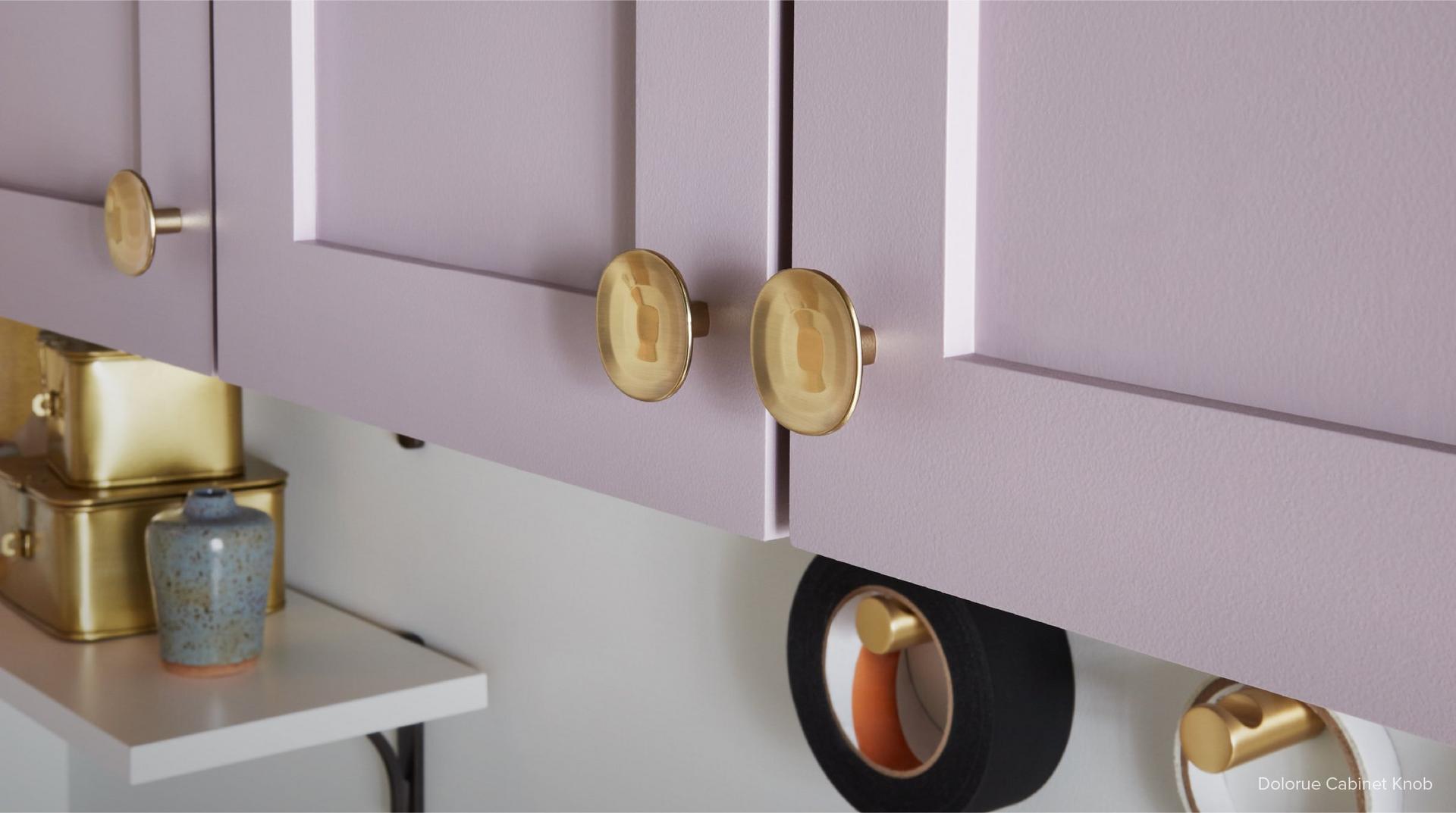 Dolorue Cabinet Knob in Satin Brass