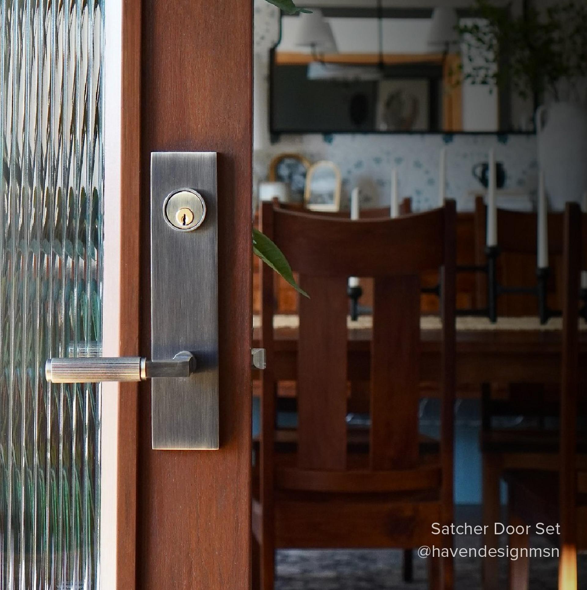 Satcher Brass Entrance Door Set - Lever Handle