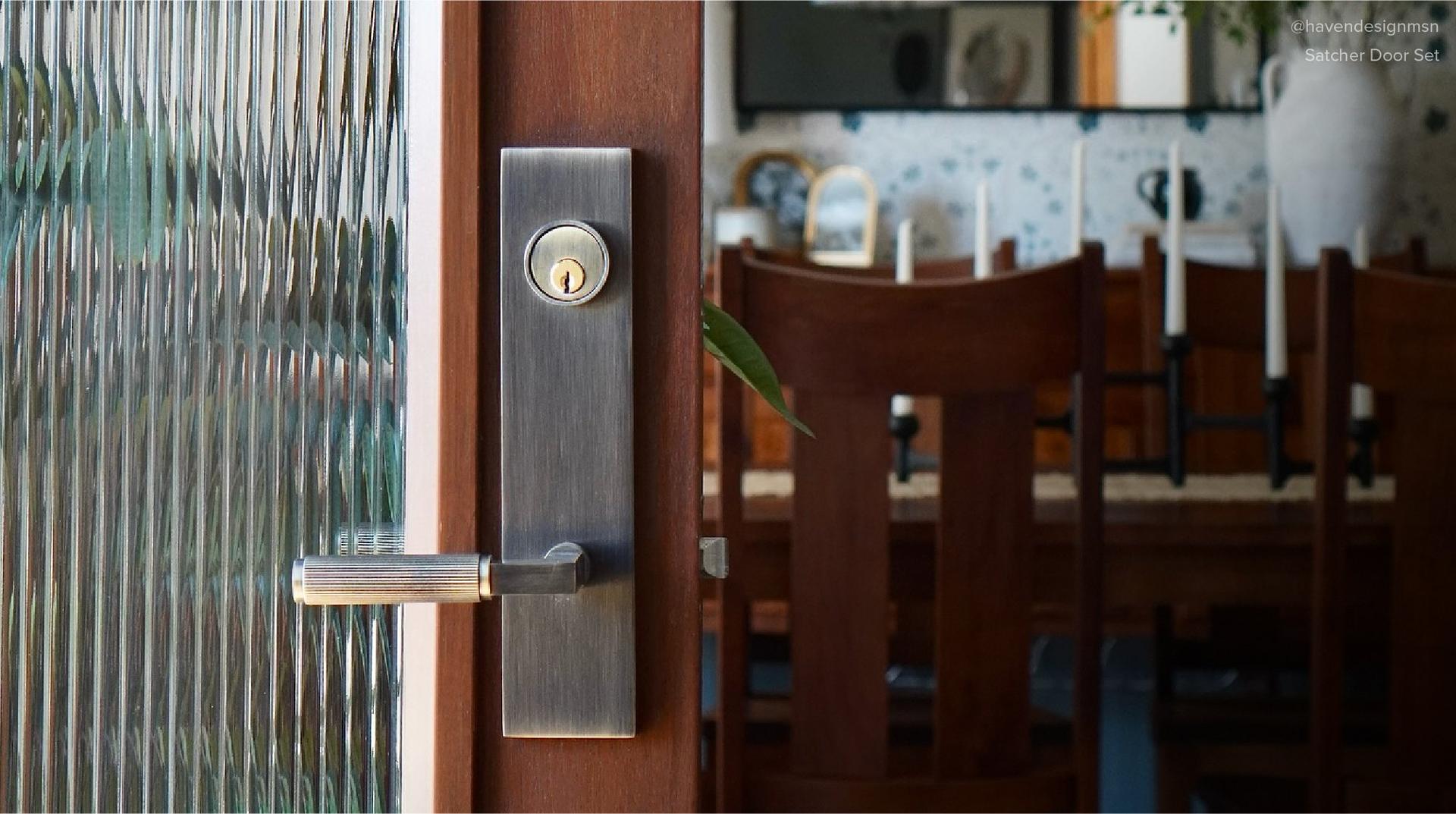 Satcher Brass Entrance Door Set - Lever Handle