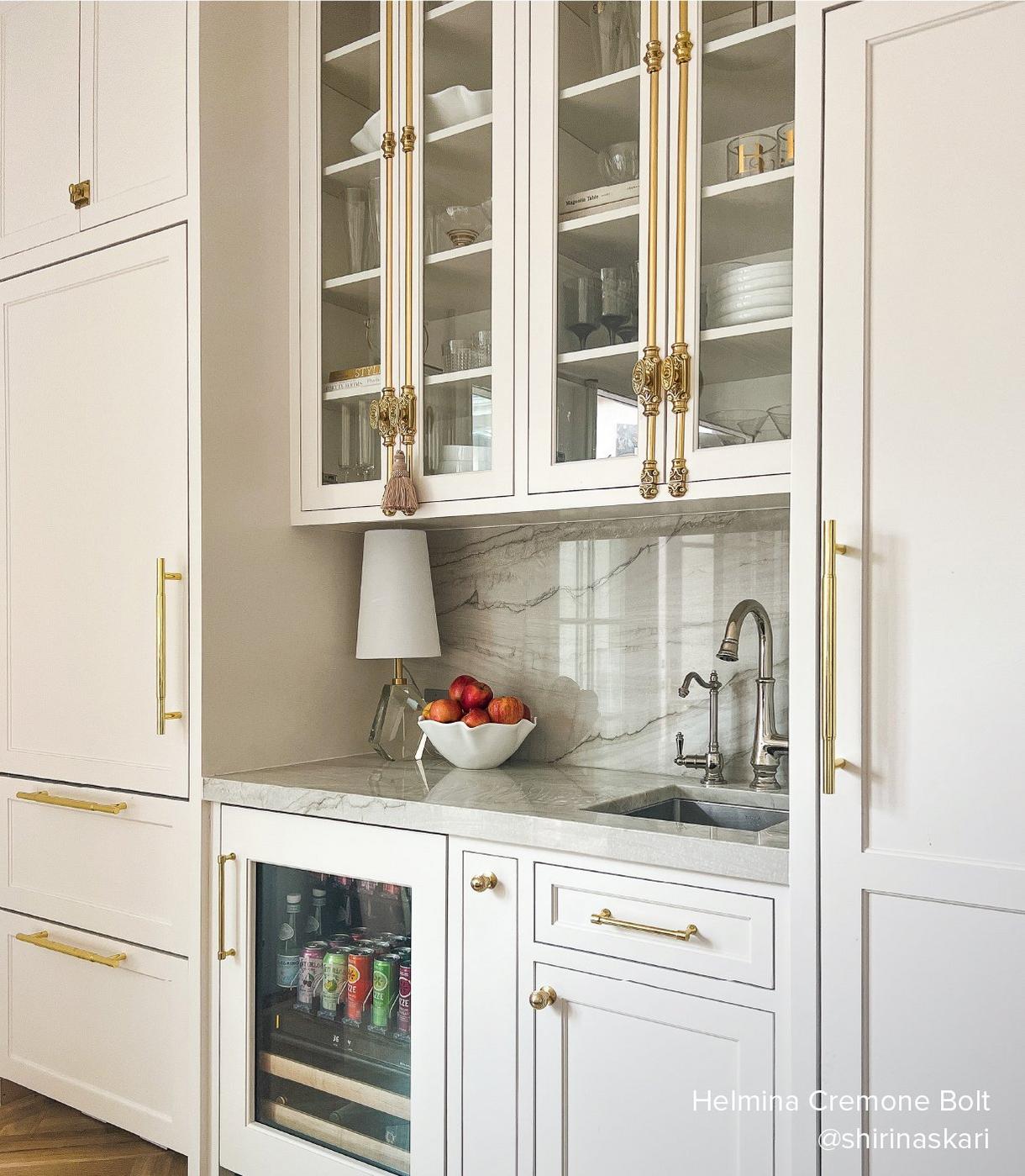 Helmina Brass Cabinet Cremone Bolt - Polished Brass