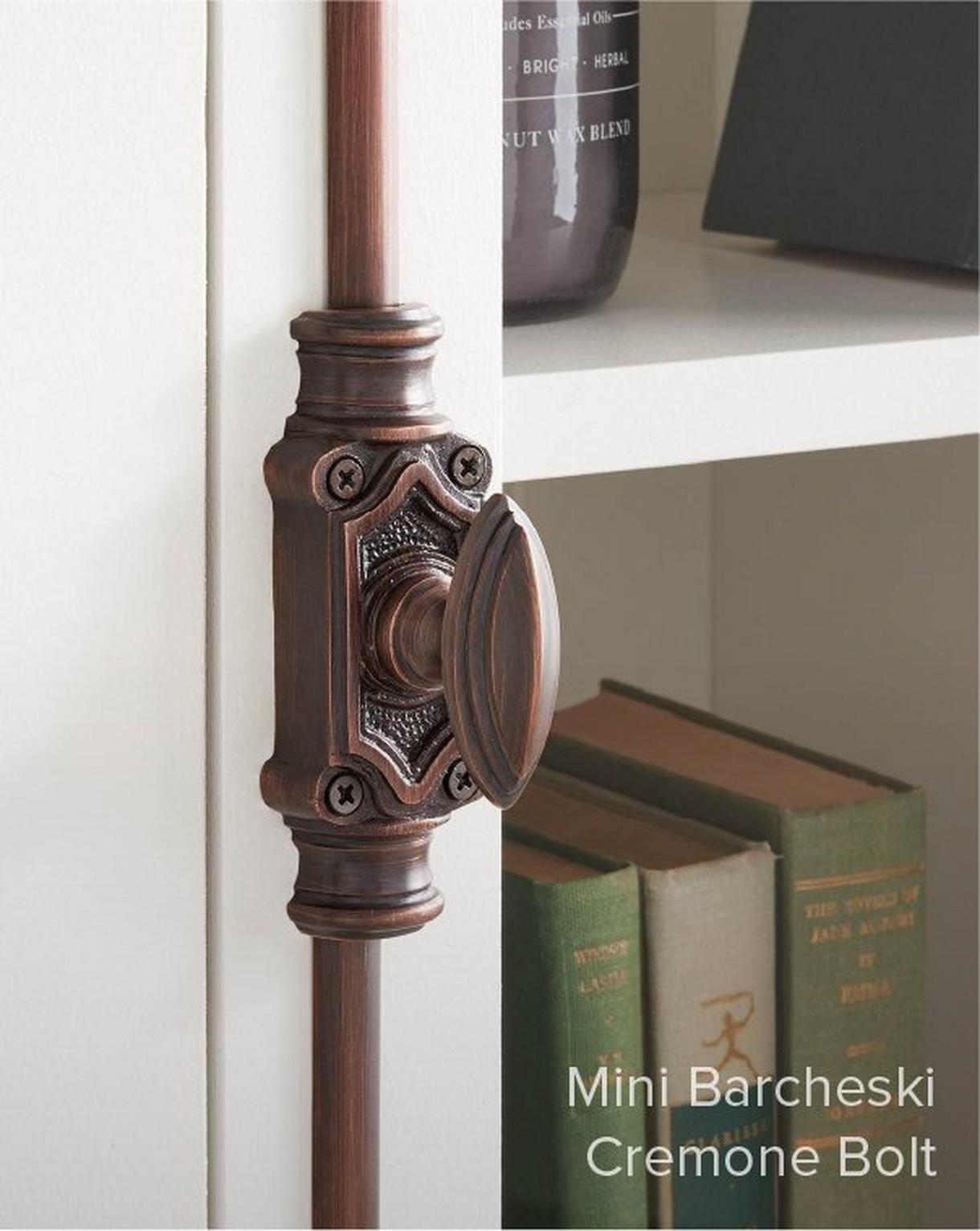 Mini Barcheski Brass Cabinet Cremone Bolt - Oil Rubbed Bronze