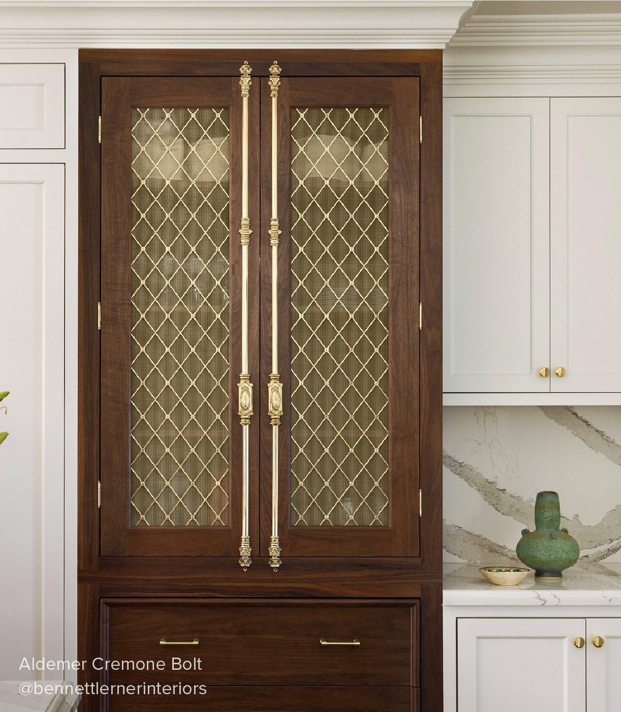 Aldemer Brass Cabinet Cremone Bolt - Polished Brass