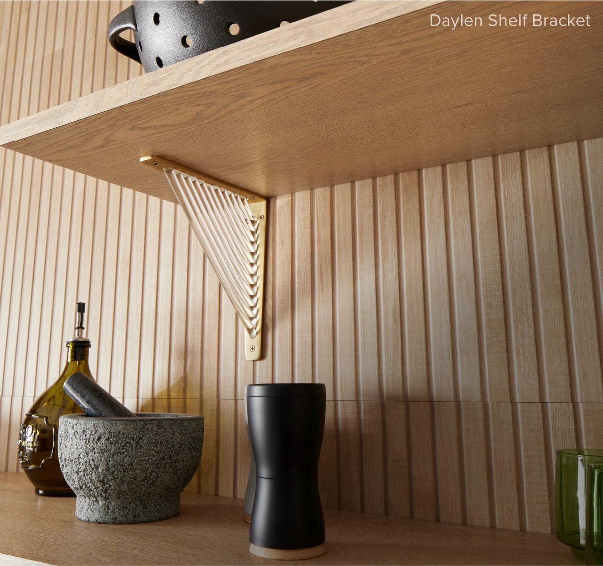 Daylen Brass and Acrylic Shelf Bracket - Satin Brass