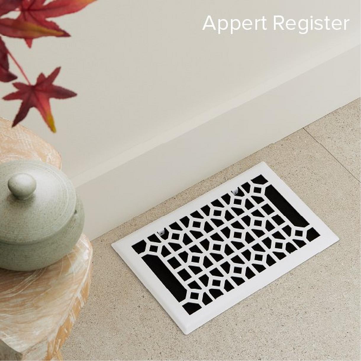 Appert Steel Floor Register - White