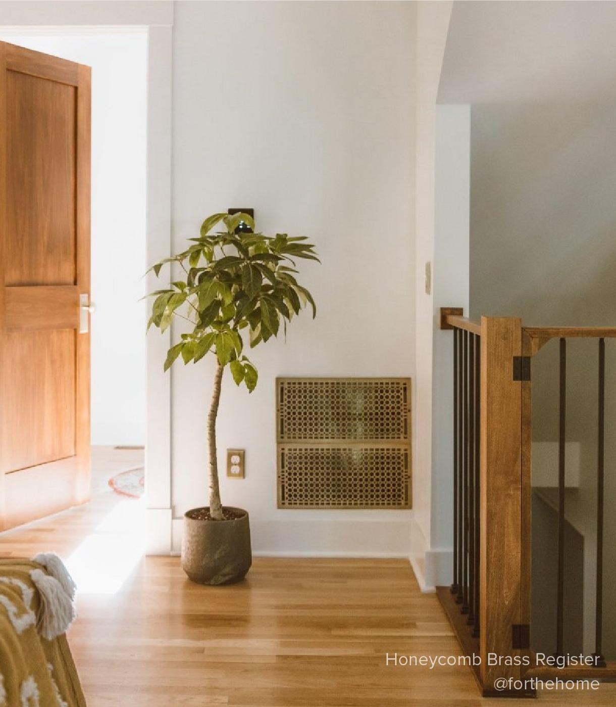 Honeycomb Brass Wall Register - Antique Brass