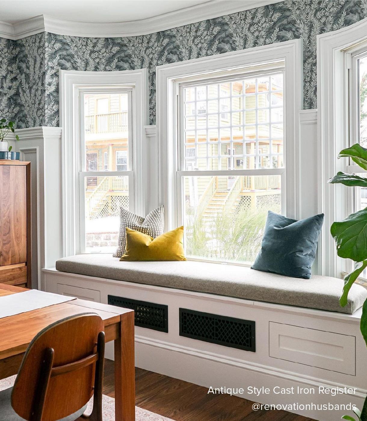 Antique Style Cast Iron Floor/Wall Register-Black Powder Coat