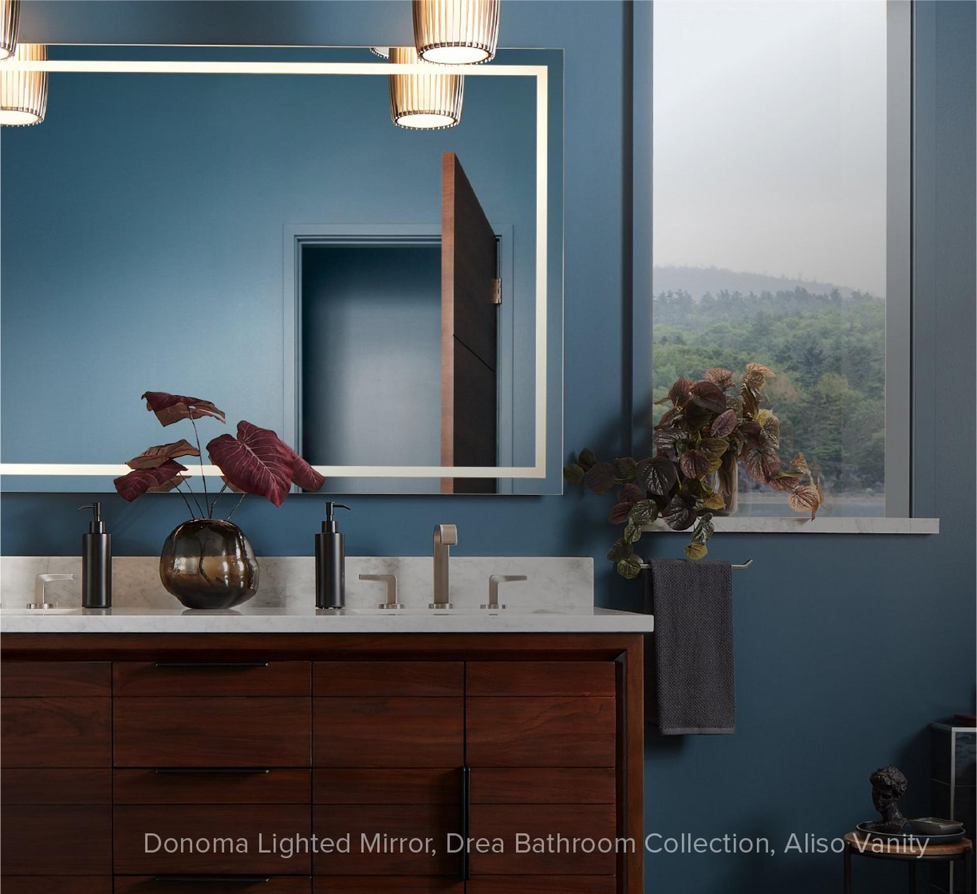Donoma Lighted Mirror with Tunable LED and Anti-Fog, Aliso Vanity, Drea Bathroom Collection in Brushed Nickel