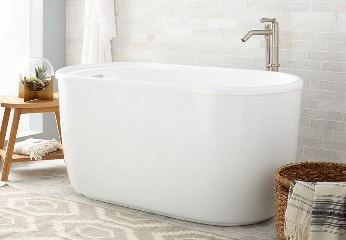 Japanese Cedar Wood Bath Tub, Twin Share Freestanding Bath Tub, Double Bath