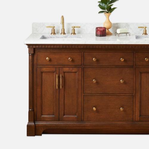 60" Claudia Double Vanity With Undermount Sinks - Antique Coffee