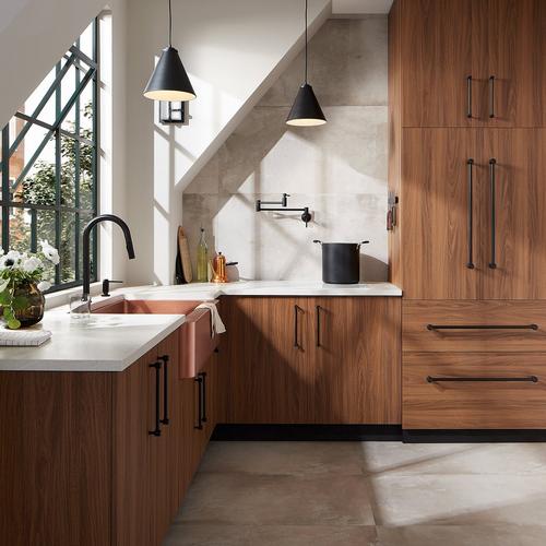brutalist kitchen with Bok Kitchen Faucet in Matte Black