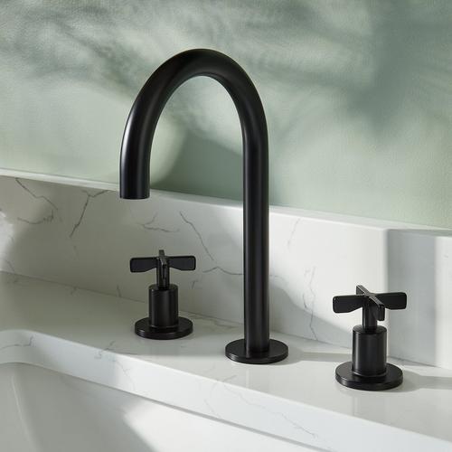 Vassor Widespread Bathroom Faucet in Matte Black