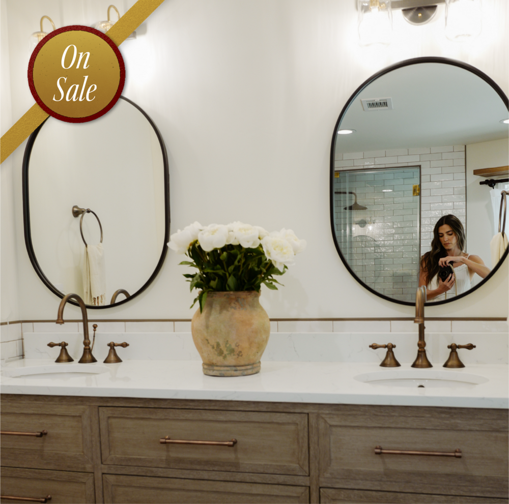 Colborne Oval Decorative Vanity Mirror - Matte Black