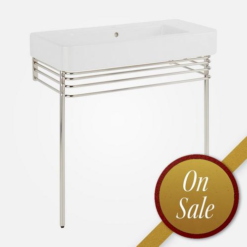 Burleson Porcelain Console Sink With Brass Stand - Chrome