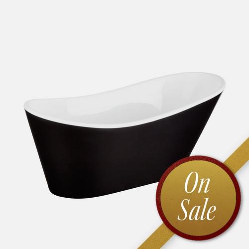 71" Saunders Black Acrylic Freestanding Tub