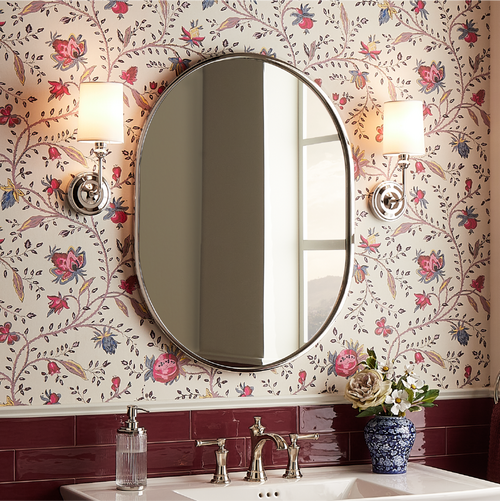 Colborne Oval Decorative Vanity Mirror - Polished Nickel