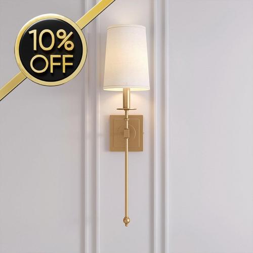 Calera Wall Sconce Single Light Candelabra in Brushed Gold