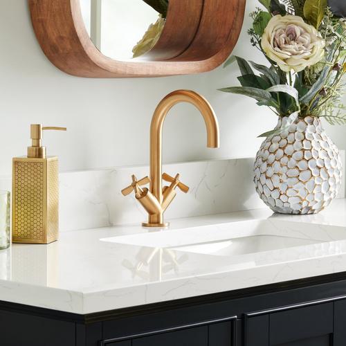 Vassor Single-Hole Bathroom Faucet - Brushed Gold