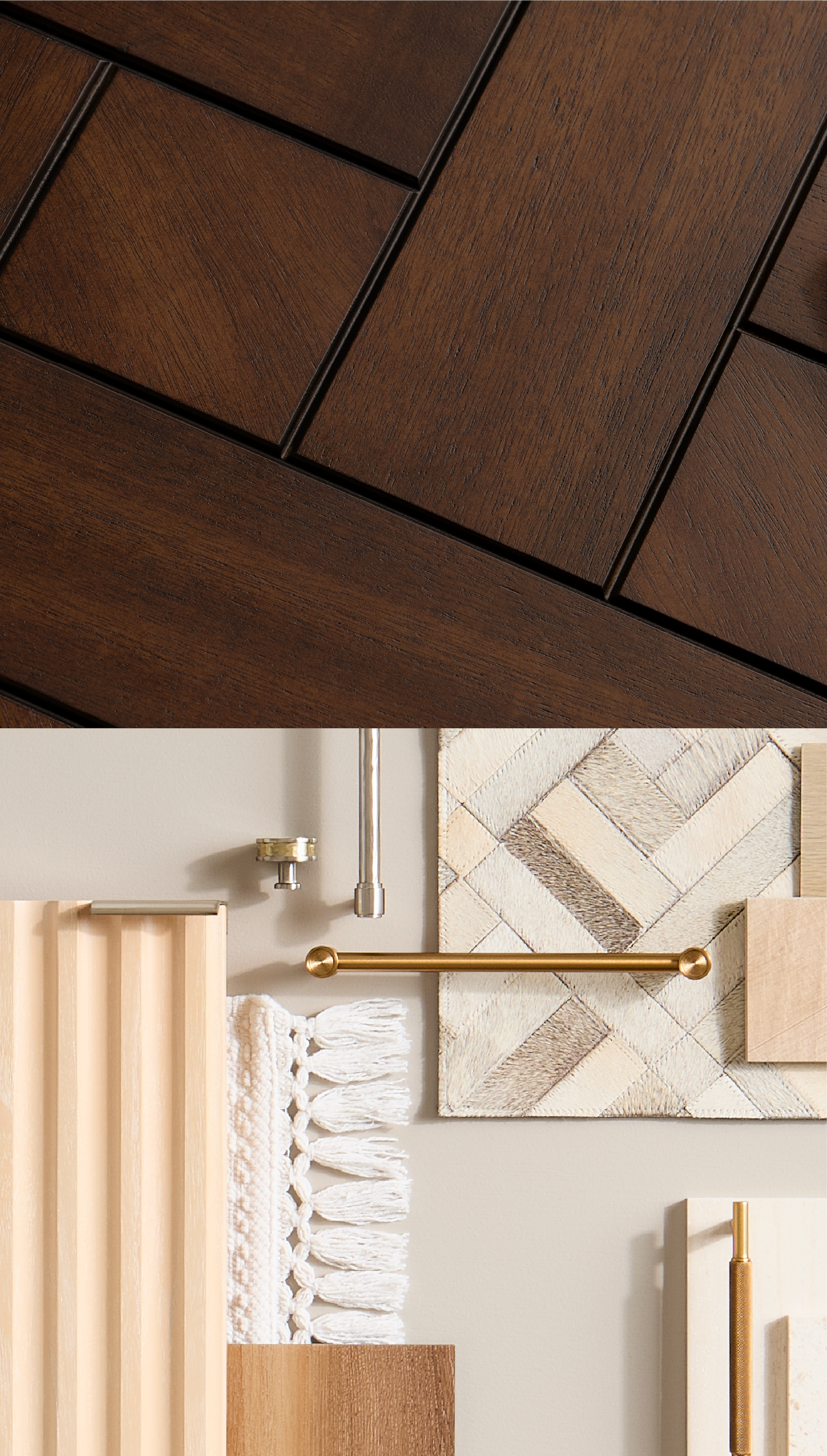 Collage of Bayliss Vanity, Orwell Cabinet Pull - Brushed Gold, Arles Cabinet Pull - Brushed Gold, Patzi Vanity