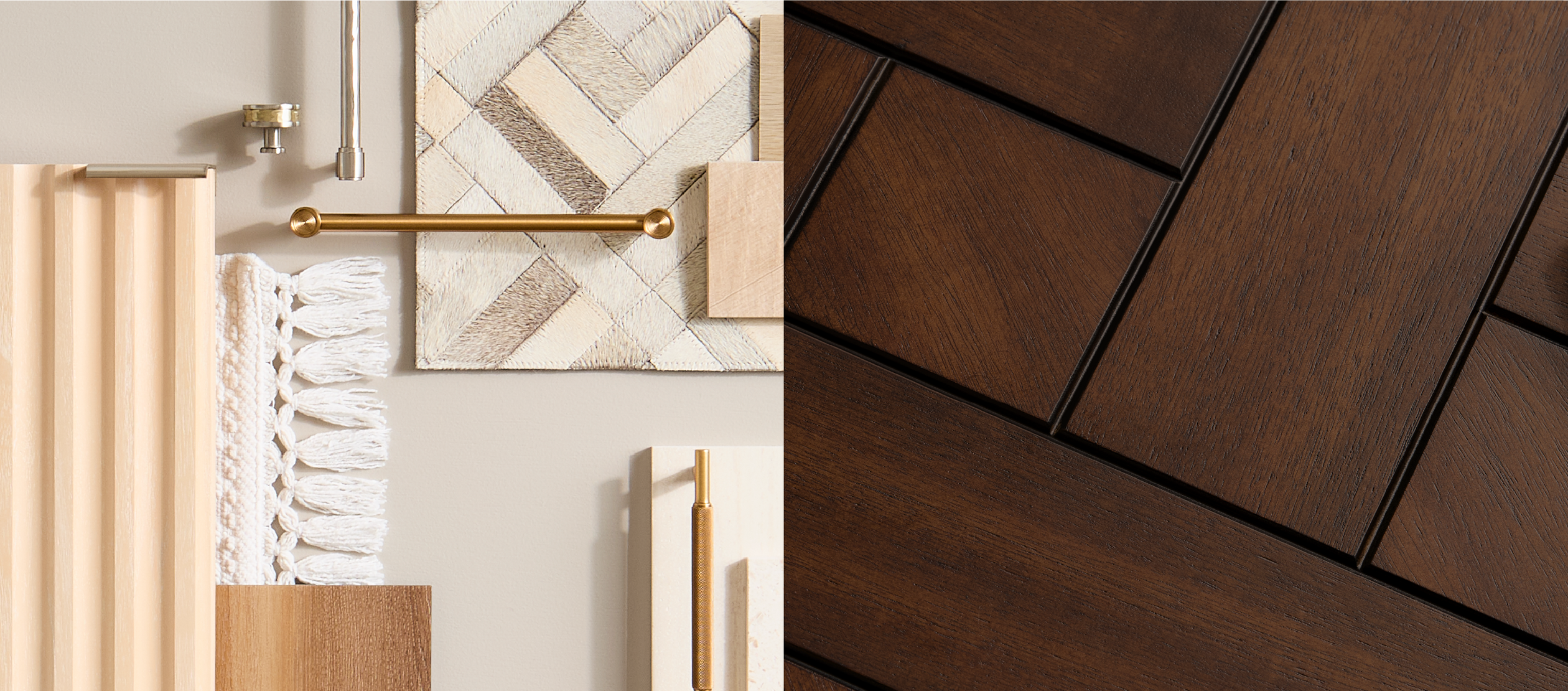 Collage of Bayliss Vanity, Orwell Cabinet Pull - Brushed Gold, Arles Cabinet Pull - Brushed Gold, Patzi Vanity