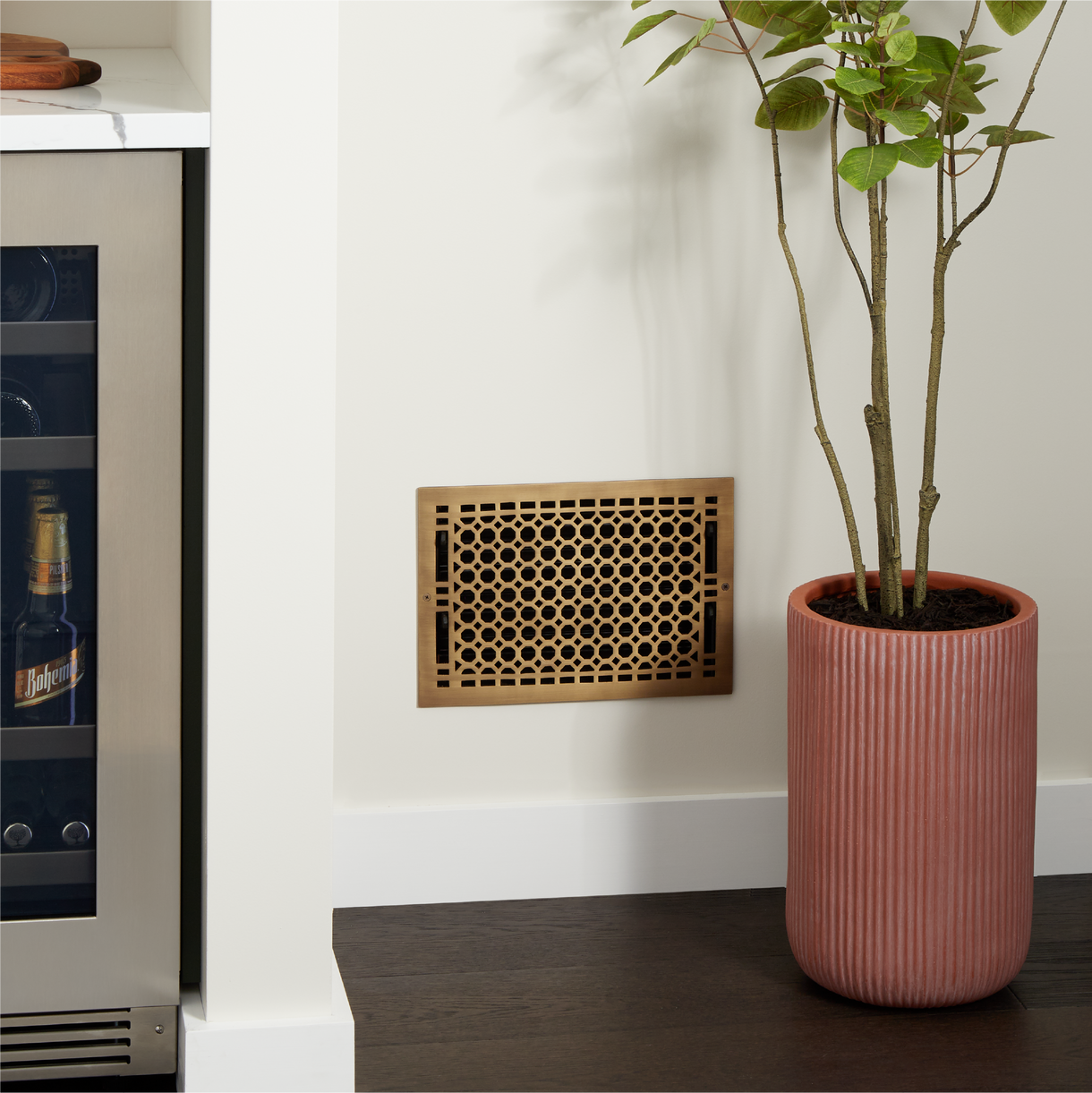 Honeycomb Brass Wall Register - Antique Brass