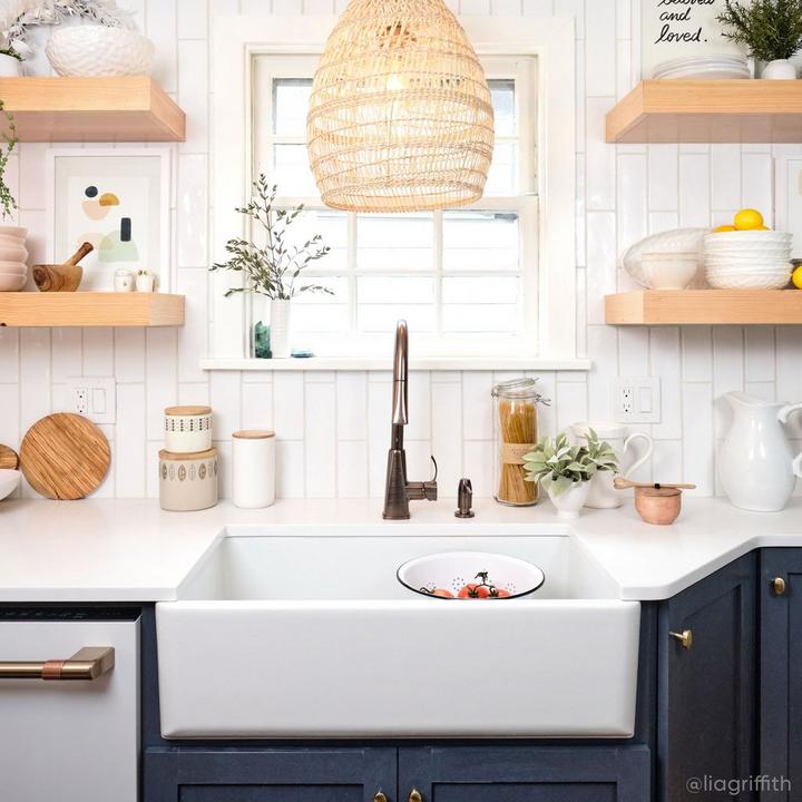 33" Grigham Fireclay Farmhouse Sink in White, Contemporary Soap Dispenser in Oil Rubbed Bronze for interior design trends