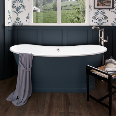 Kateryn Bateau Cast Iron Skirted Tub - Slate Blue