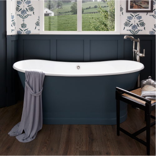 Kateryn Bateau Cast Iron Skirted Tub - Slate Blue