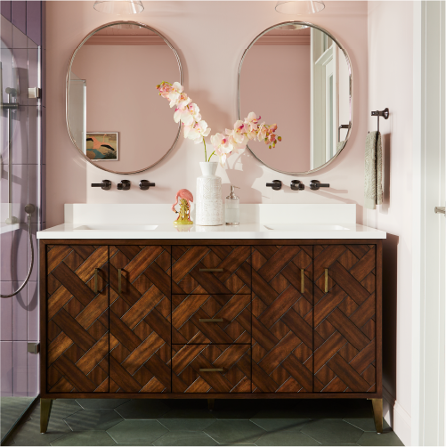 Patzi Double Vanity with Rectangular Undermount Sinks - Chocolate Bark Brown