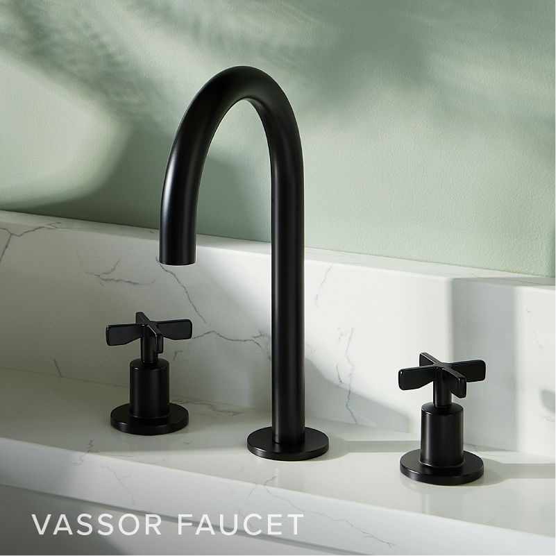 Vassor Widespread Bathroom Faucet - Matte Black