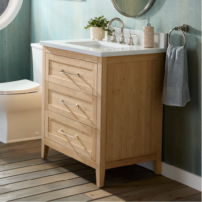 Arrietty Vanity - Rect Undermount Sink - Natural Bamboo