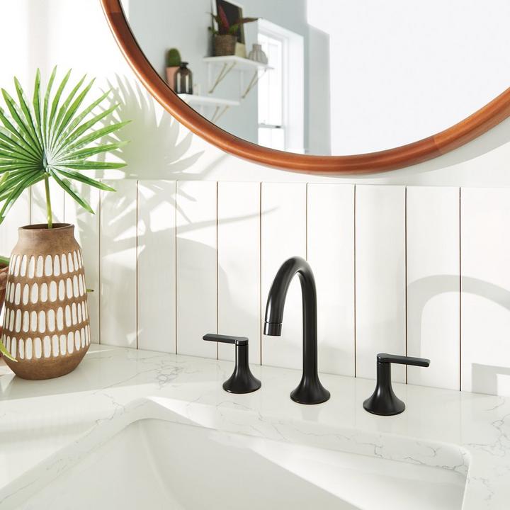 Lentz Widespread Bathroom Faucet in Matte Black for Scandinavian design