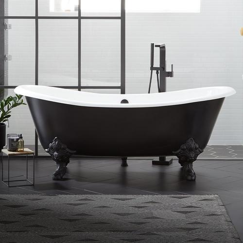 72" Lena Cast Iron Clawfoot Tub