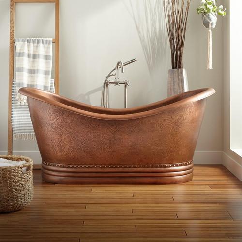 72" Paige Copper Double-Slipper Tub