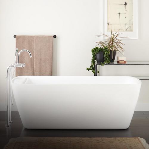 67" Zaida Acrylic Freestanding Tub Slotted Overflow