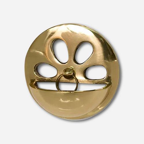 Heavy Duty Overflow Cover with Bolt in Polished Brass