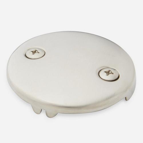 Overflow Cover Plate with Two Screws in Brushed Nickel