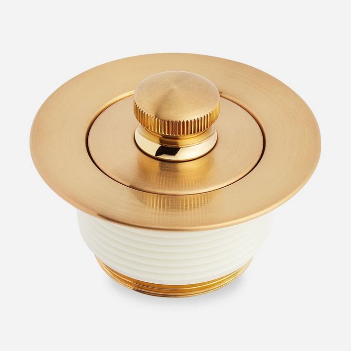Lift & Turn Tub Drain with Adapter Sleeve in Brushed Gold