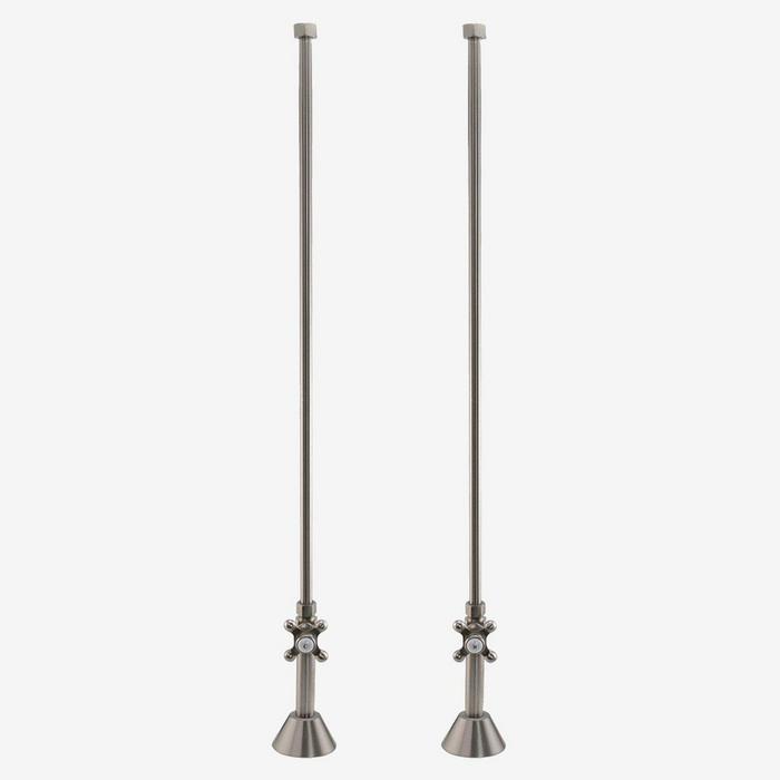 Deck-Mount Straight Supply Line With Cross-Handle Stops for Threaded Pipe