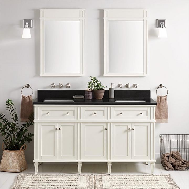 white traditional bathroom vanity