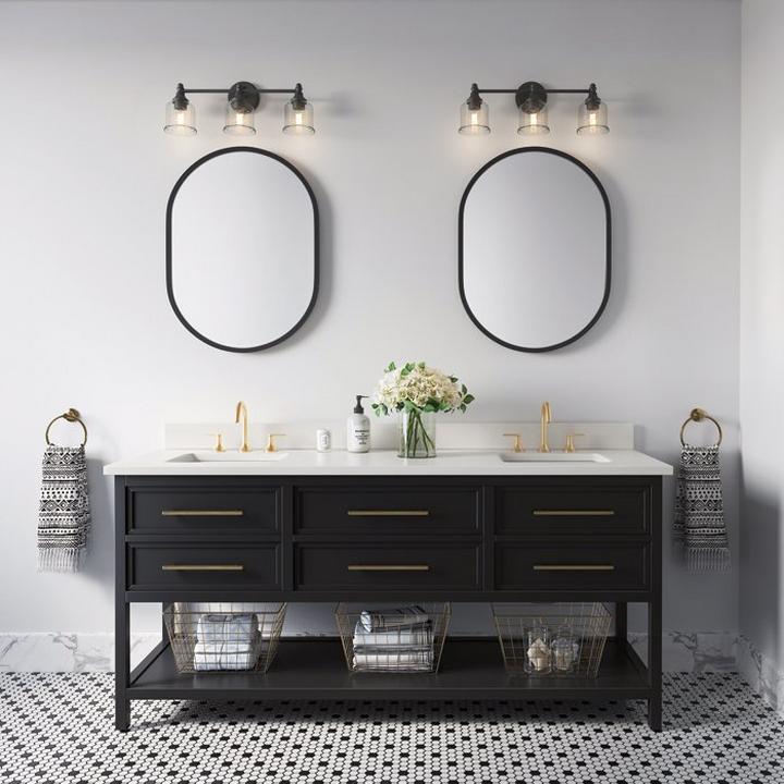 black modern bathroom vanity