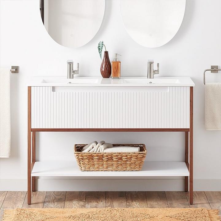 white bathroom vanity