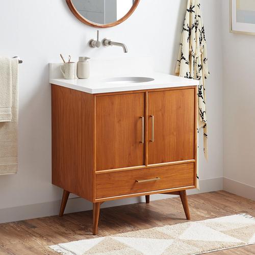30" Novak Teak Vanity with Undermount Sink - Teak