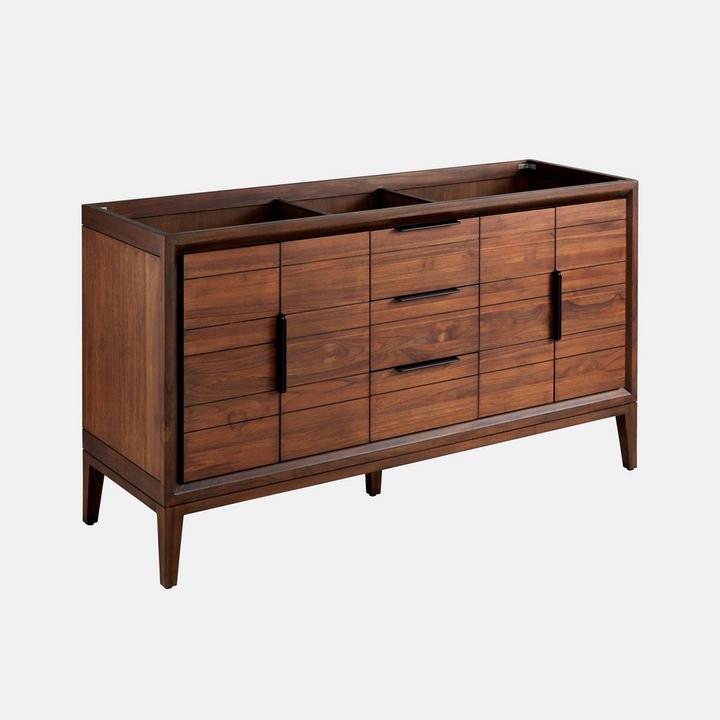 60" Aliso Teak Double Vanity for Rectangular Undermount - Java