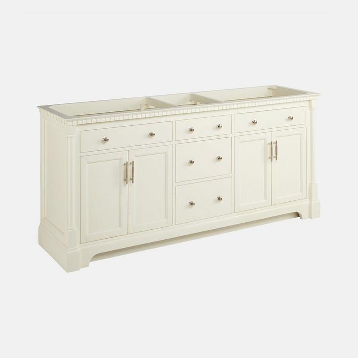 72" Claudia Double Vanity With Rectangular Undermount Sinks - White