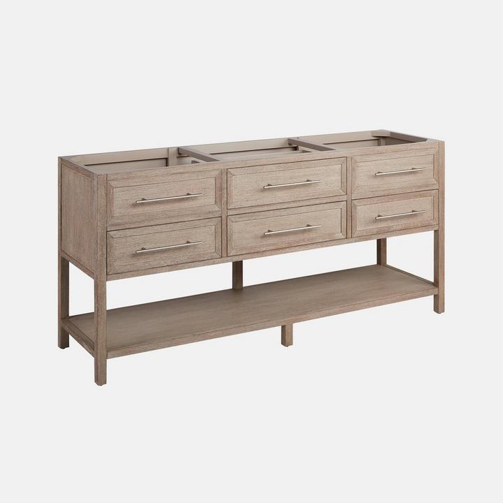 72" Robertson Console Vanity with Rectangular Undermount Sinks - Brushed White