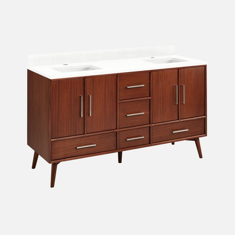 60 inch Novak Mahogany Vanity - True Walnut