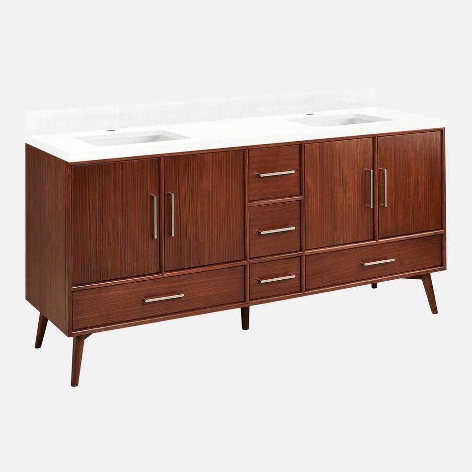 72 inch Novak Mahogany Vanity - True Walnut